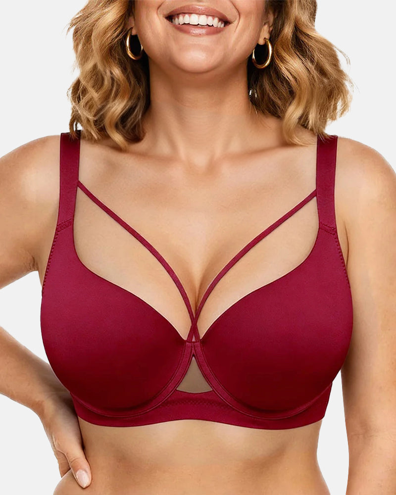 Seamless Deep-V Push-Up Bra for a Flawless Lift