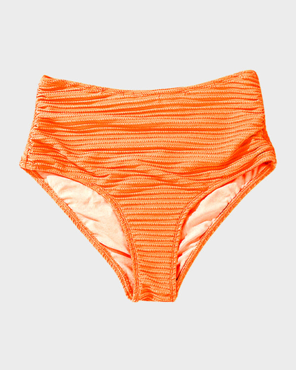 Textured Knot-Front High-Waisted Bikini Set - Flattering Fit & Comfortable