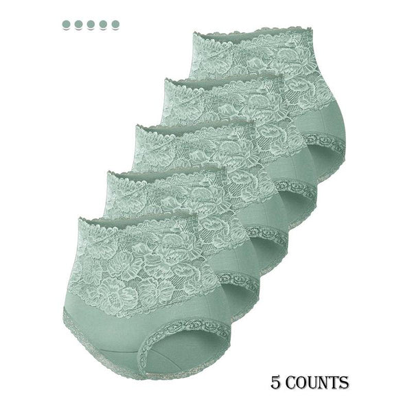 Everyday Comfort: High-Waist Lace-Trim Panties, 5-Pack