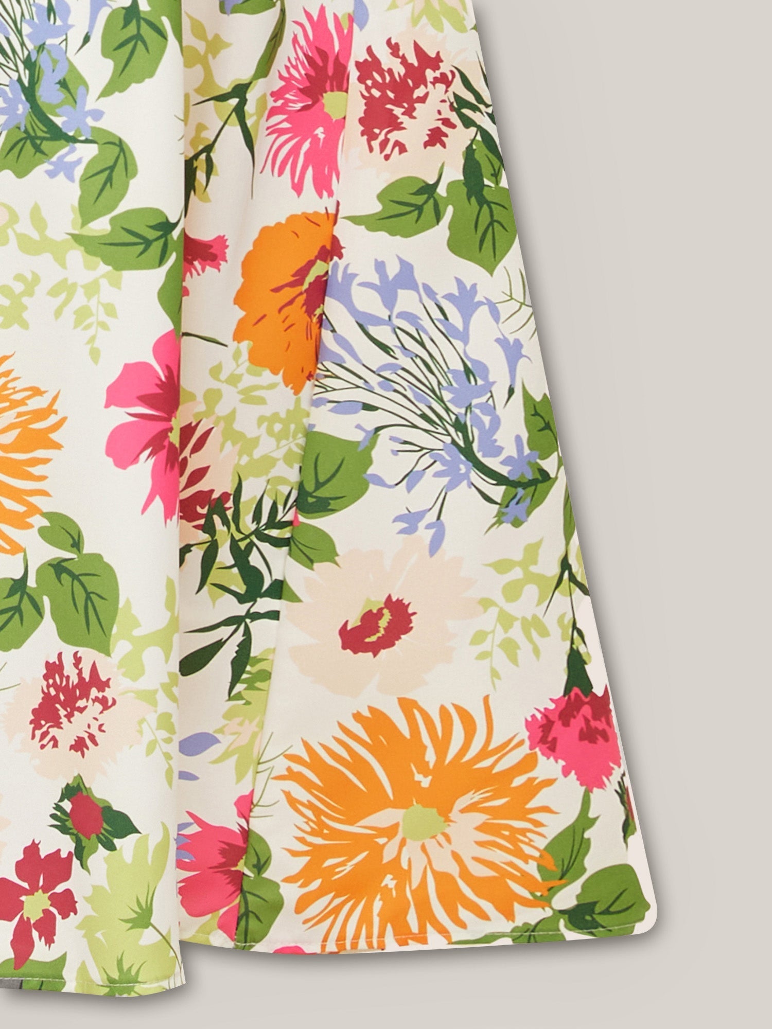 Chic Floral Smocked Square-Neck Midi Dress with Pockets