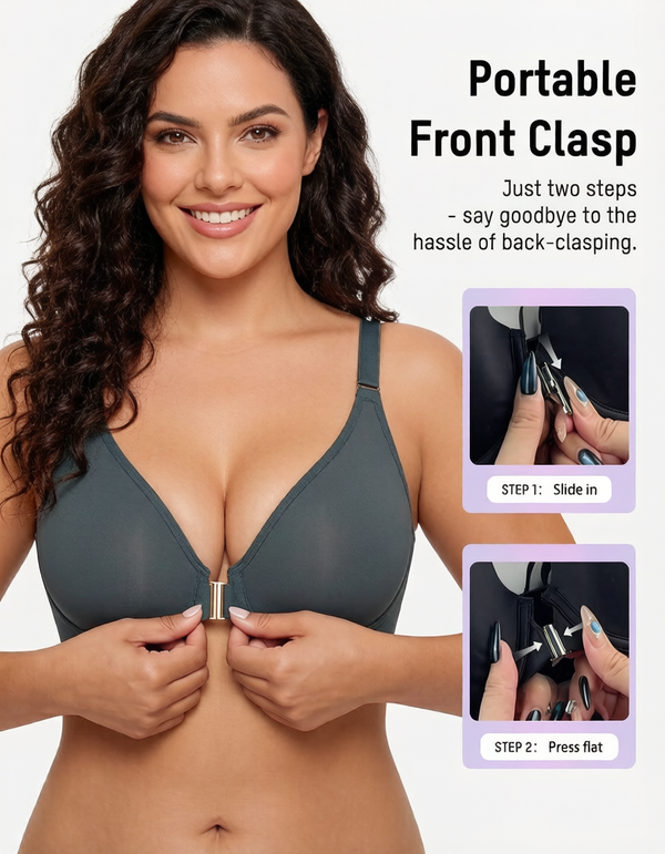 Front Closure Mesh Support Bra