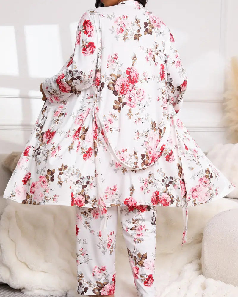 Cozy 3-Piece Pajama Set: Robe, Camisole & Long Pants