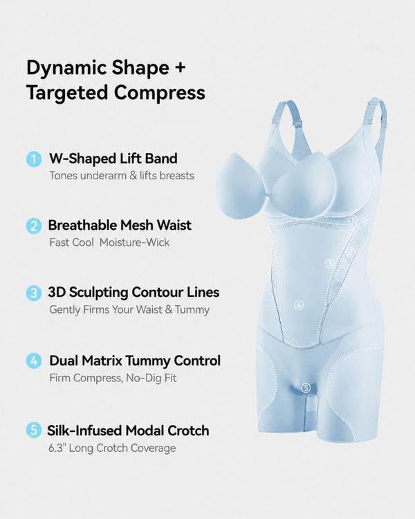 Cooling Tummy-Control Shapewear Bodysuit with Butt-Lift for a Sleek, Sculpted Silhouette