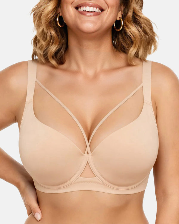 Seamless Deep-V Push-Up Bra for a Flawless Lift