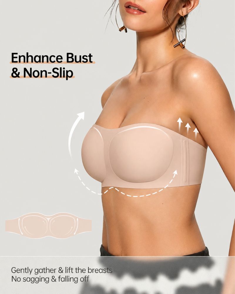 All-Day Comfort Seamless Strapless Bandeau Bra - Smooth, Invisible Support