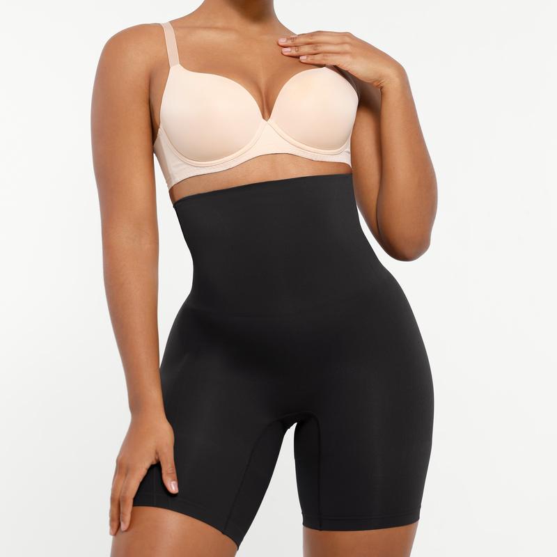 Women's Seamless High-Waisted Shapewear Shorts – Sculpting Body Shaper for Slimming Thighs and Tummy Control