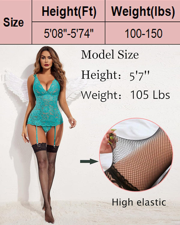 One Pair Fishnet Tights and Thigh-High Stockings