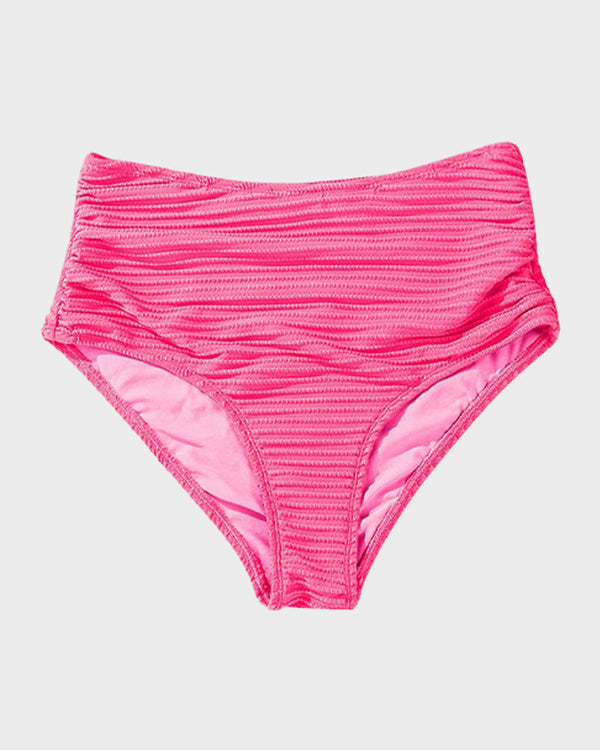 Textured Knot-Front High-Waisted Bikini Set - Flattering Fit & Comfortable