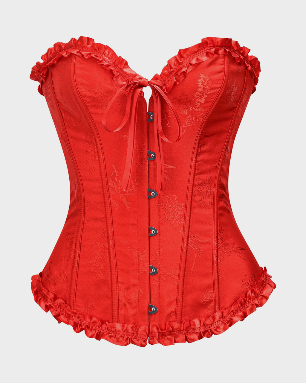 Lace-Waist Corset Top with Push-Up Shapewear