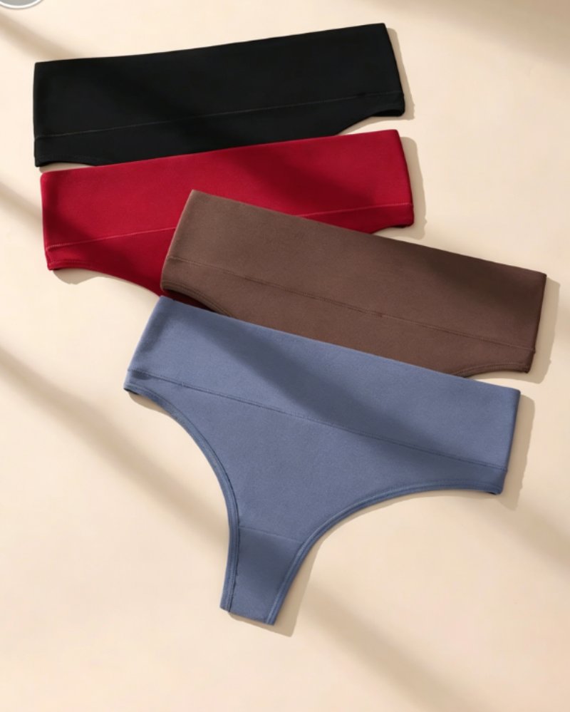 Contour-Enhancing High-Waist Seamless Thongs with Tummy Control, Ultra-Soft Stretch, No-Show Silhouette
