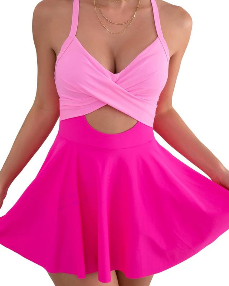 Figure-Flattering Tummy-Control Cutout One-Piece Swimsuit