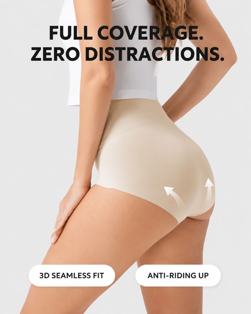5-Pack Seamless No-Show High-Waisted Panties for a Smooth, Invisible Fit