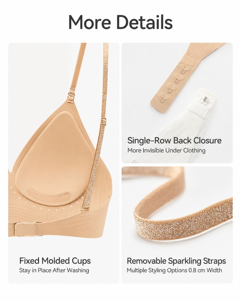 Low-Back Seamless Convertible Demi Bra – All-Day Comfort with Versatile Convertible Straps