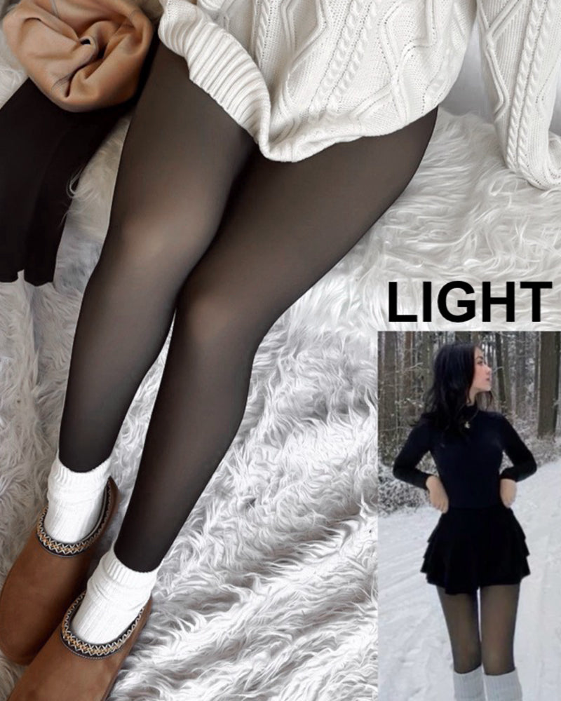 Sheer Fleece-Lined Tights for Women