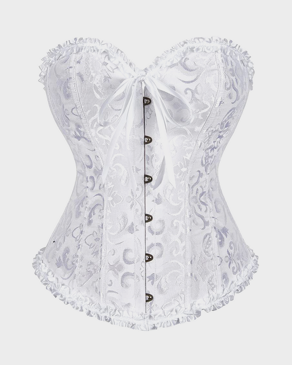 Lace-Waist Corset Top with Push-Up Shapewear