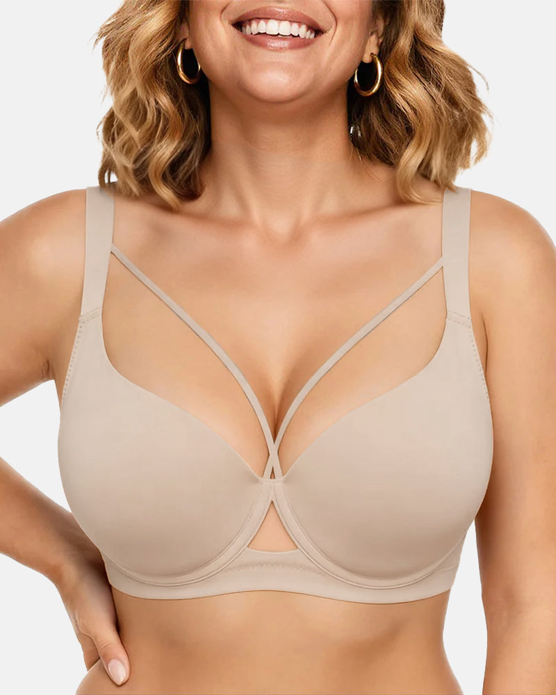 Seamless Deep-V Push-Up Bra for a Flawless Lift