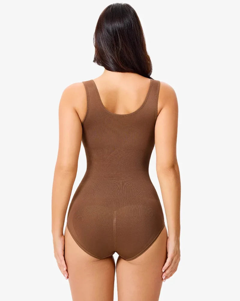 Women's Seamless Round-Neck Shaping Bodysuit with Tummy Control
