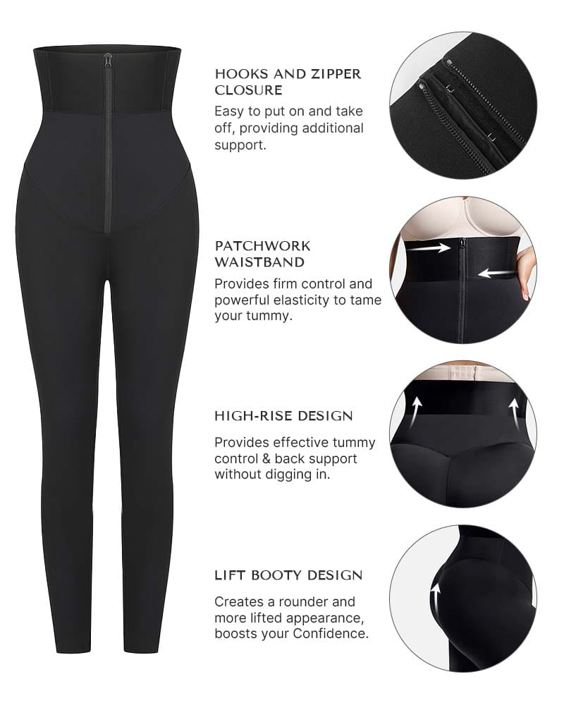 AirSlim ElasticFuse High-Waist Shaping Leggings – Targeted Tummy Control, All-Day Comfort & Support, Black