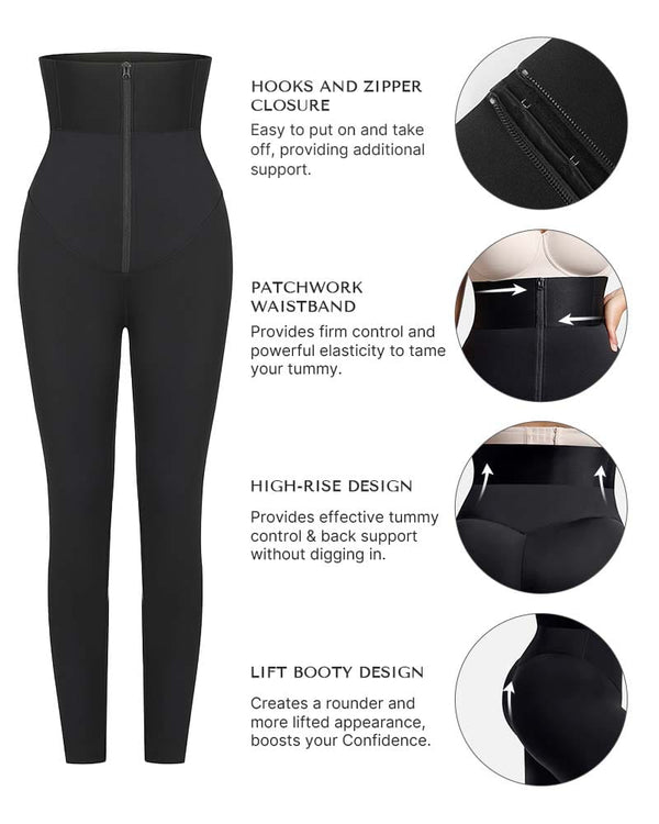 AirSlim ElasticFuse High-Waist Shaping Leggings – Targeted Tummy Control, All-Day Comfort & Support, Black