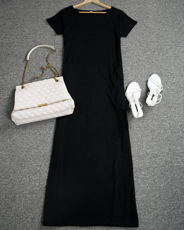 Women's Solid Color Batwing Sleeve Casual Nightdress - Cozy Sleepwear