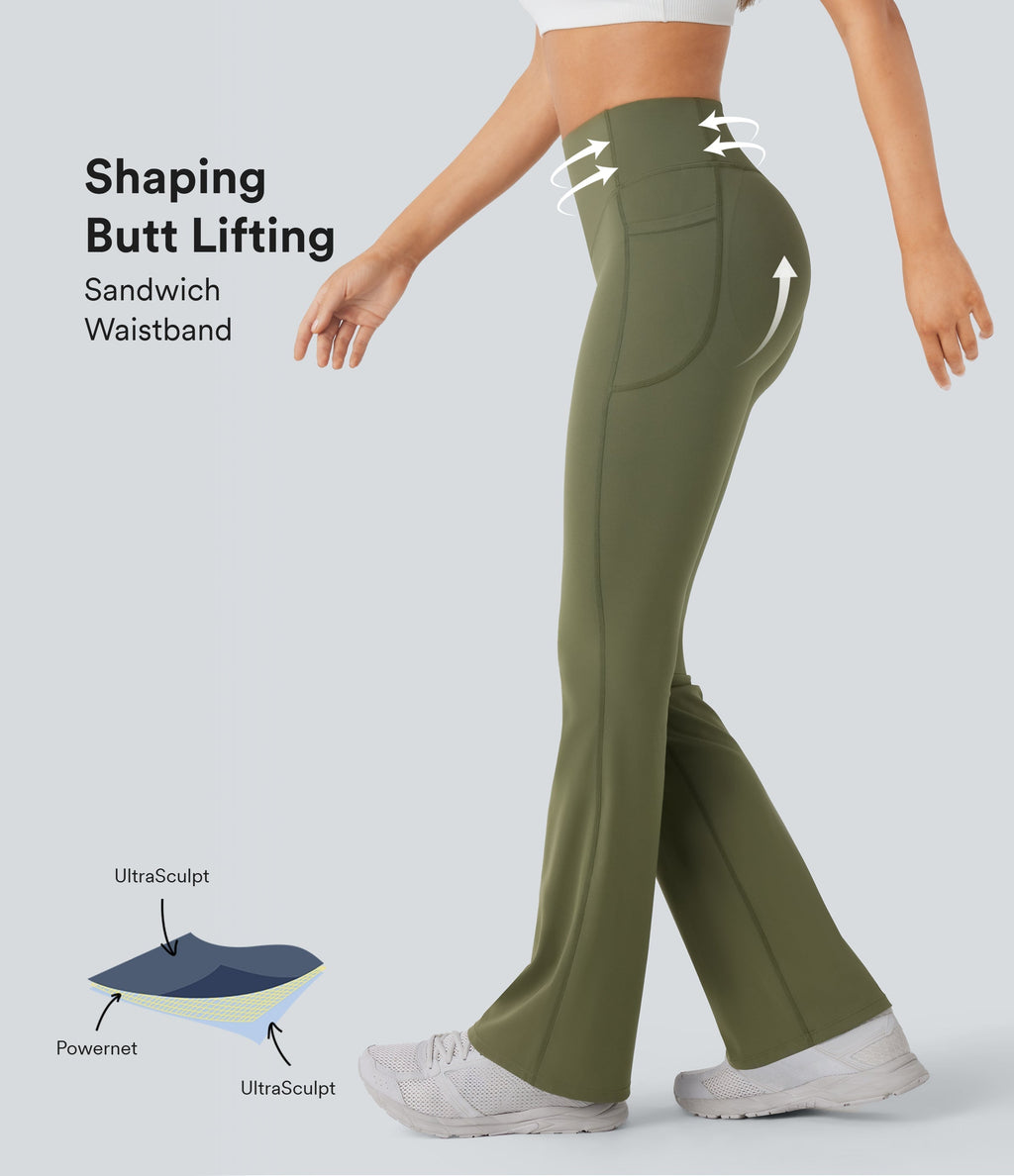 Sculpting High-Waist Yoga Leggings with Convenient Pockets