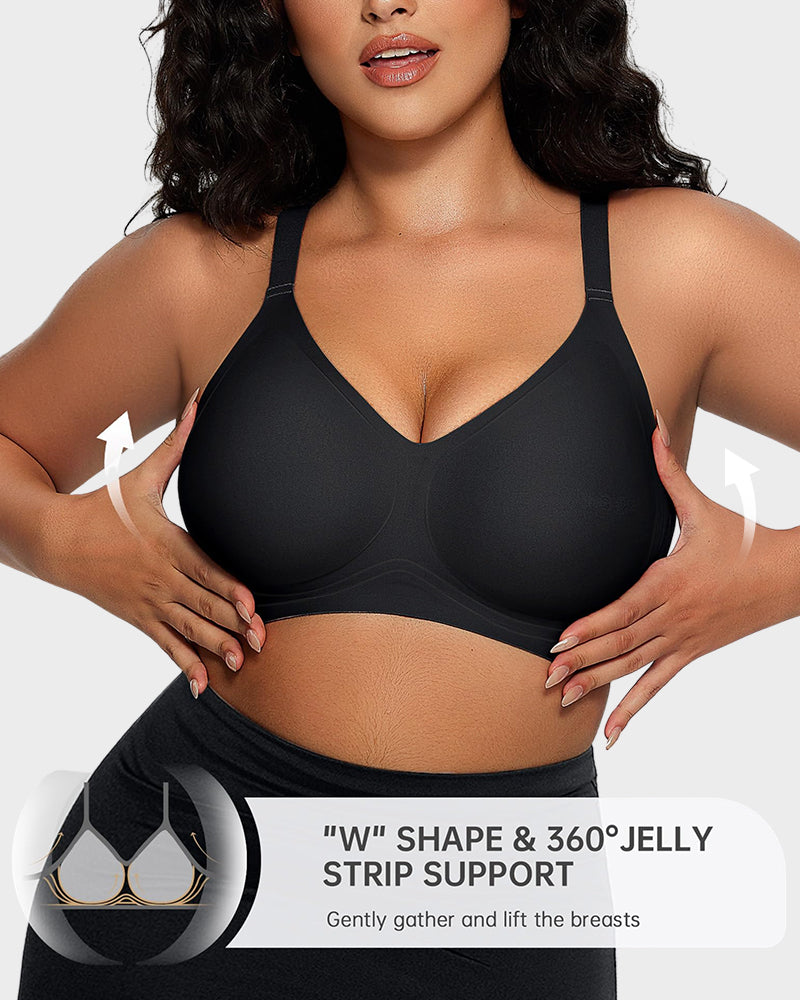 Seamless Deep-V Push-Up Wireless Bra for Women – Comfortable, Flattering Support All Day