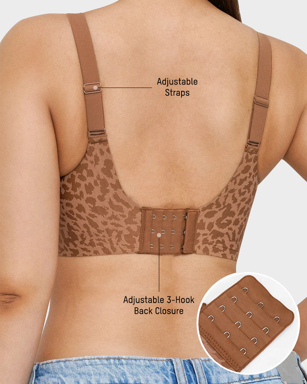 Wireless Leopard-Print V-Neck Contour Bra