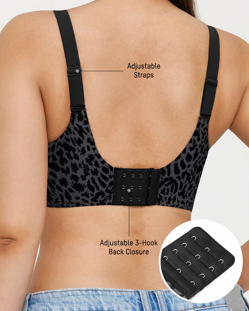 Wireless Leopard-Print V-Neck Contour Bra