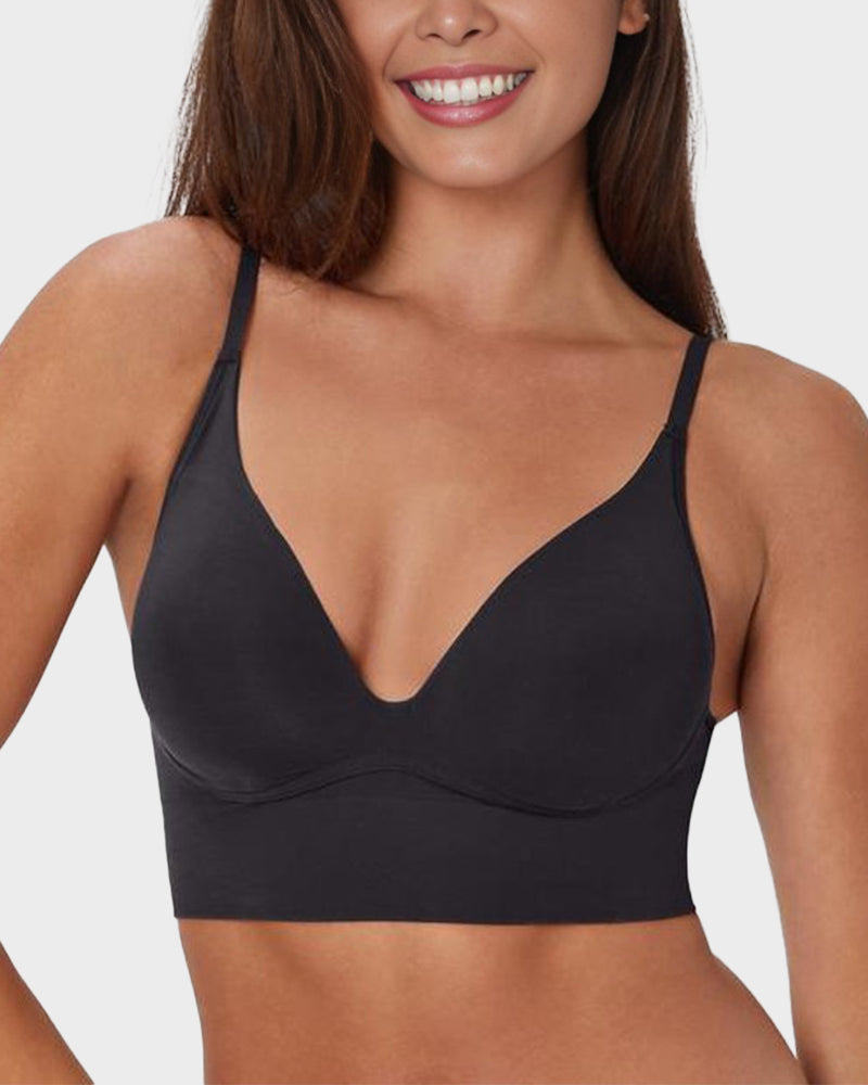 Ultra-Soft Deep-V Wireless Lift Bralette for All-Day Comfort