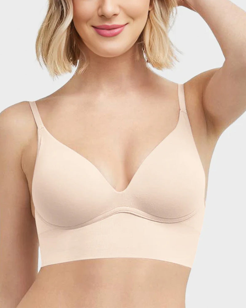 Ultra-Soft Deep-V Wireless Lift Bralette for All-Day Comfort