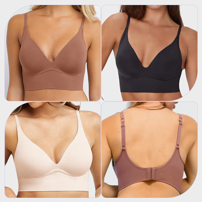Ultra-Soft Deep-V Wireless Lift Bralette for All-Day Comfort