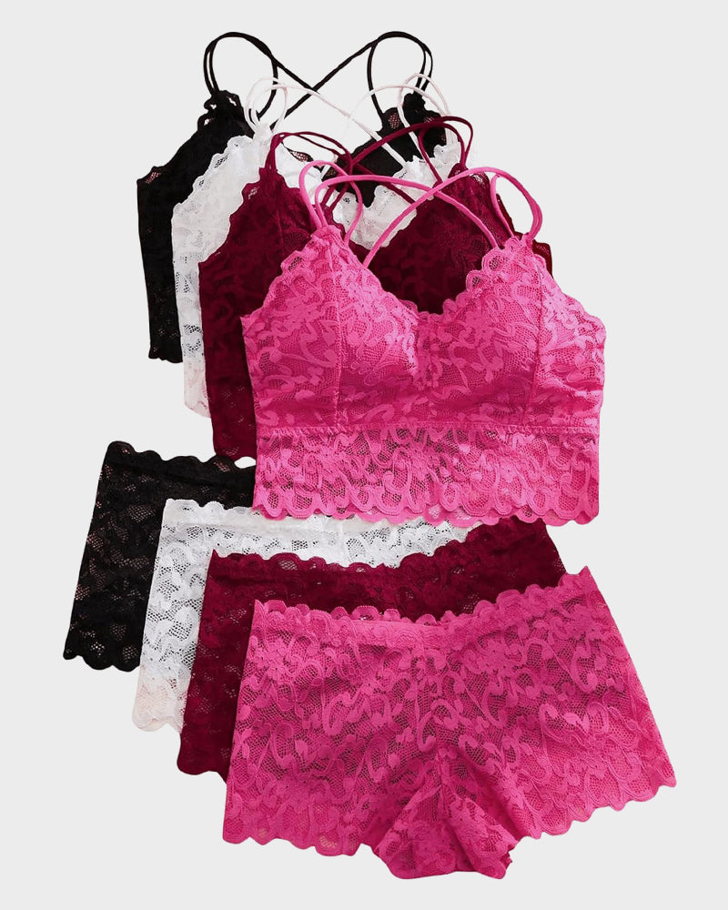 Romantic Lace Bralette & Panty Set – Alluring, Delicate Lingerie Bundle