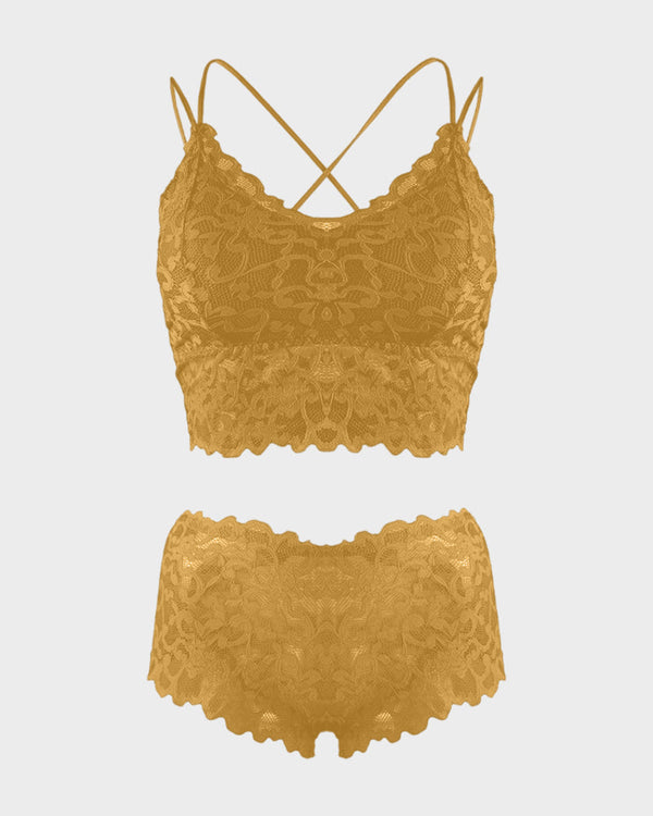 Romantic Lace Bralette & Panty Set – Alluring, Delicate Lingerie Bundle