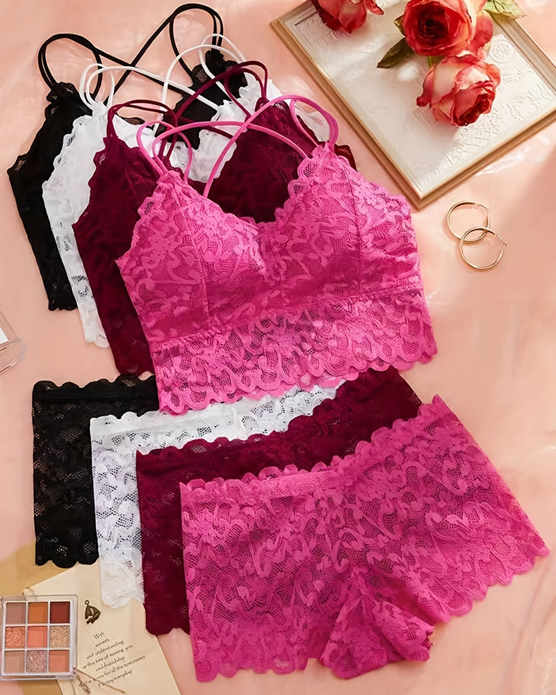 Romantic Lace Bralette & Panty Set – Alluring, Delicate Lingerie Bundle