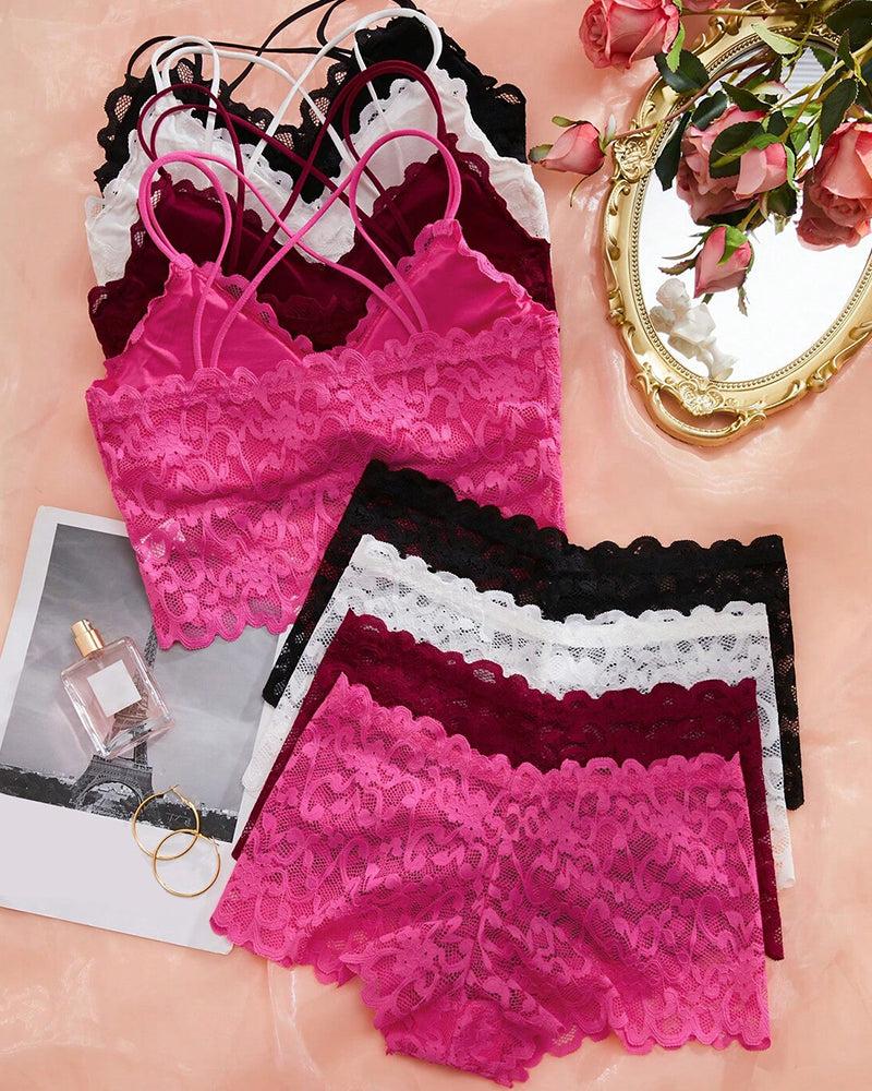 Romantic Lace Bralette & Panty Set – Alluring, Delicate Lingerie Bundle