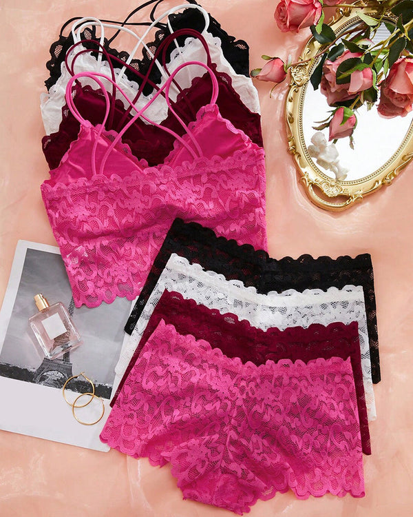 Romantic Lace Bralette & Panty Set – Alluring, Delicate Lingerie Bundle