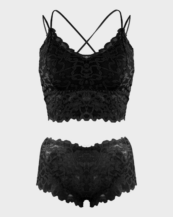 Romantic Lace Bralette & Panty Set – Alluring, Delicate Lingerie Bundle