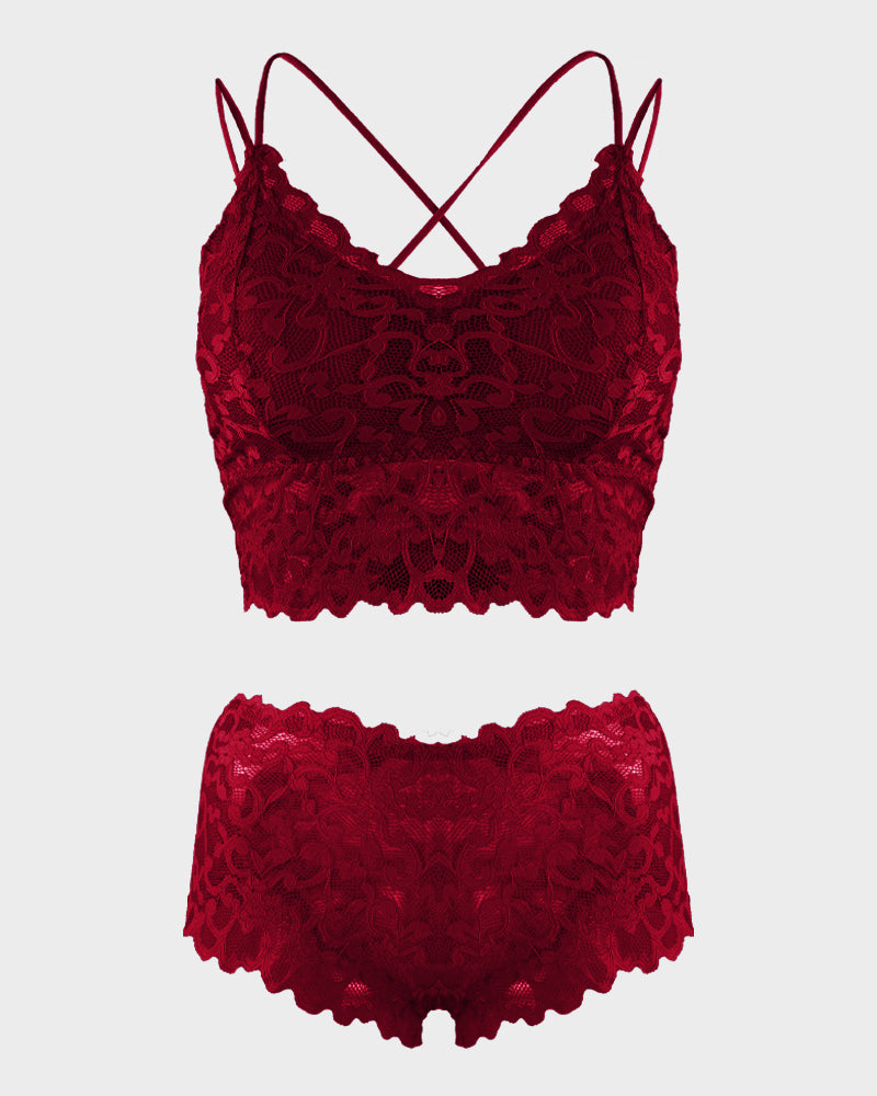 Romantic Lace Bralette & Panty Set – Alluring, Delicate Lingerie Bundle