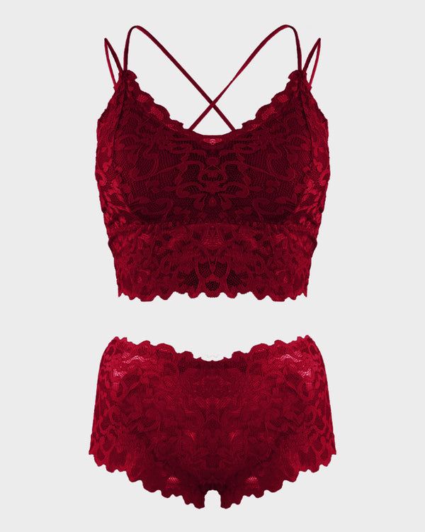 Romantic Lace Bralette & Panty Set – Alluring, Delicate Lingerie Bundle