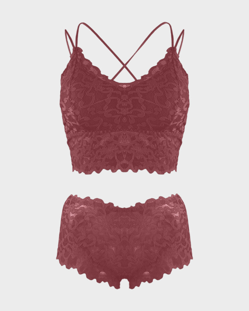Romantic Lace Bralette & Panty Set – Alluring, Delicate Lingerie Bundle