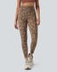 Leopard-Print High-Waisted Tummy-Control Workout Leggings with Convenient Side Pockets