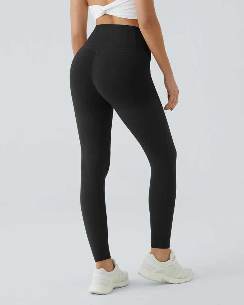 Leopard-Print High-Waisted Tummy-Control Workout Leggings with Convenient Side Pockets