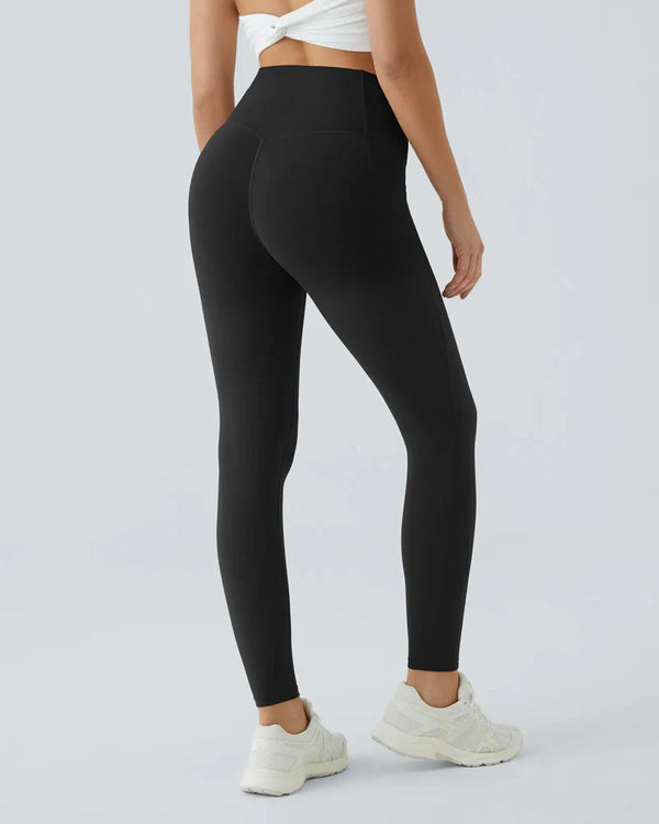 Leopard-Print High-Waisted Tummy-Control Workout Leggings with Convenient Side Pockets