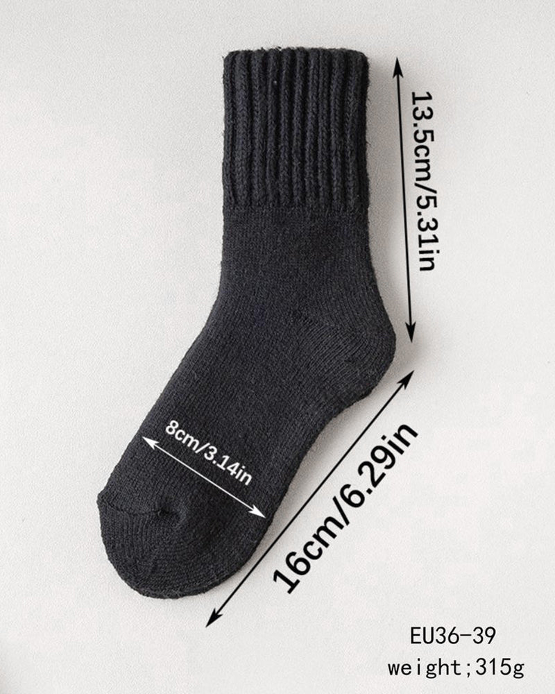 Ultra-Soft Fleece-Lined Ribbed Crew Socks for All-Day Comfort