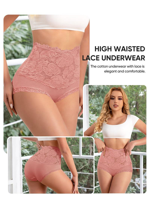 Everyday Comfort: High-Waist Lace-Trim Panties, 5-Pack