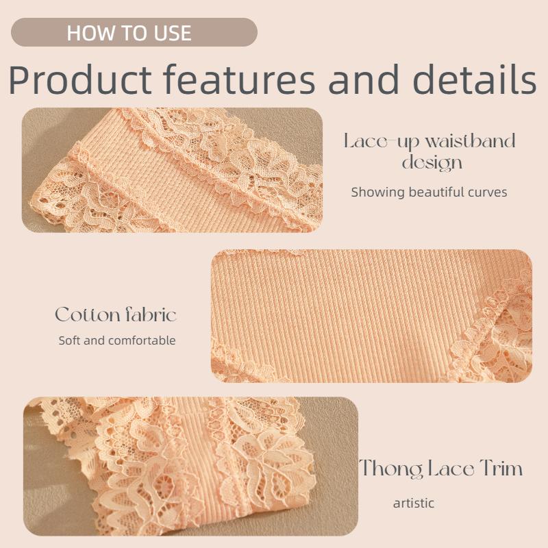 Women's Cotton Lace-Trim Low-Rise Panties