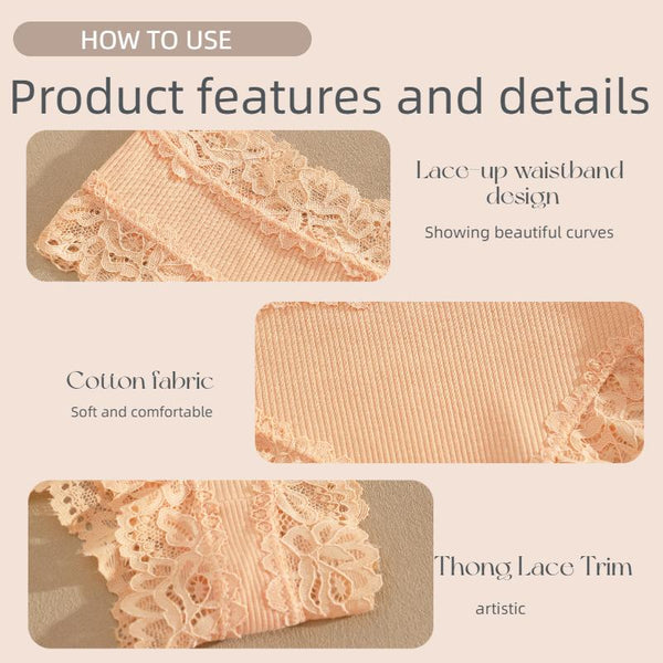 Women's Cotton Lace-Trim Low-Rise Panties