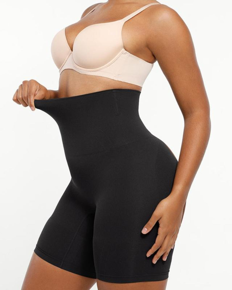 Women's Seamless High-Waisted Shapewear Shorts – Sculpting Body Shaper for Slimming Thighs and Tummy Control