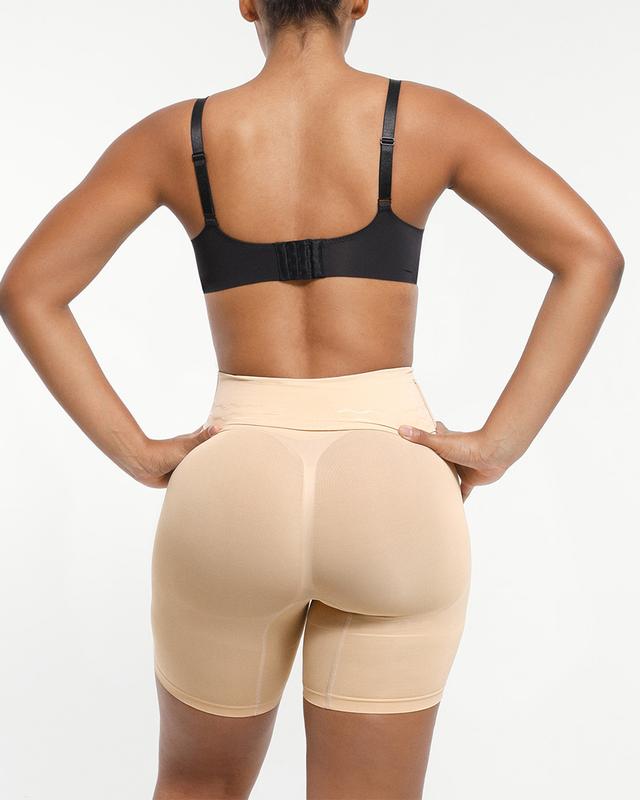 Women's Seamless High-Waisted Shapewear Shorts – Sculpting Body Shaper for Slimming Thighs and Tummy Control