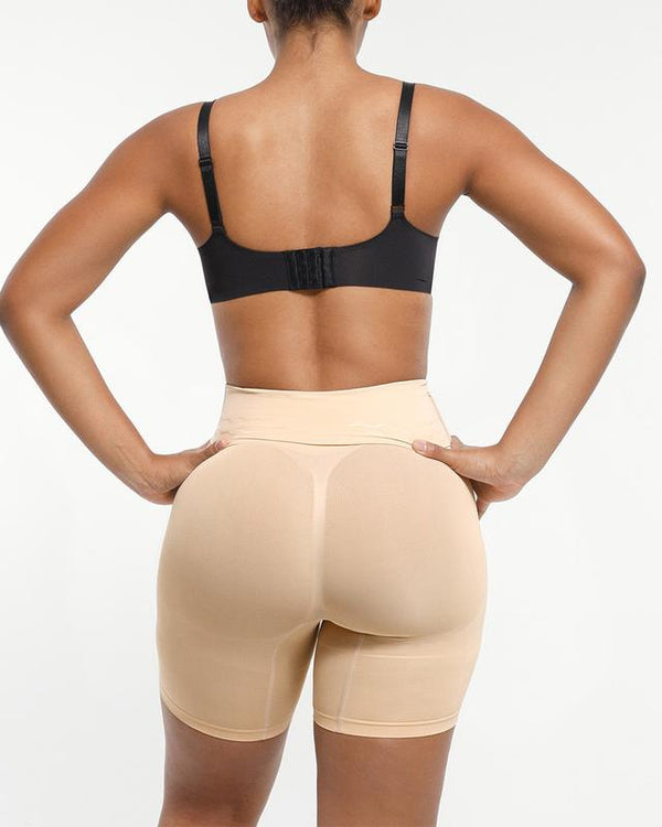 Women's Seamless High-Waisted Shapewear Shorts – Sculpting Body Shaper for Slimming Thighs and Tummy Control